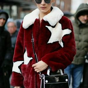 GUESS ARMY FAUX FUR STAR